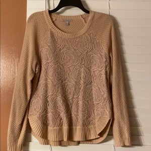Dusty pink flower sweater